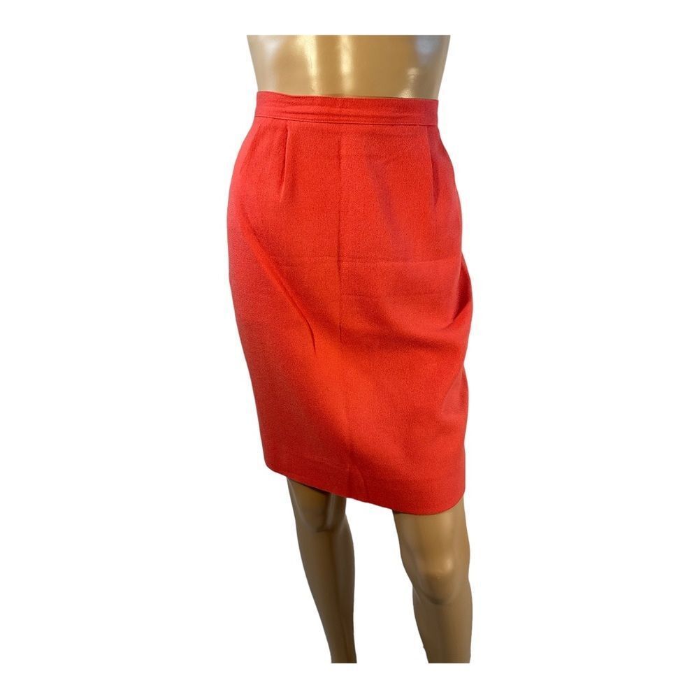 Unbranded Women’s Orange 100% Wool Pencil  Knee  Career Skirt Size 6.